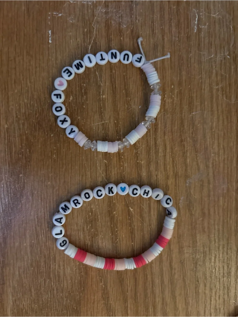 Different types of bracelet in a set of twos or can be just on of themselves